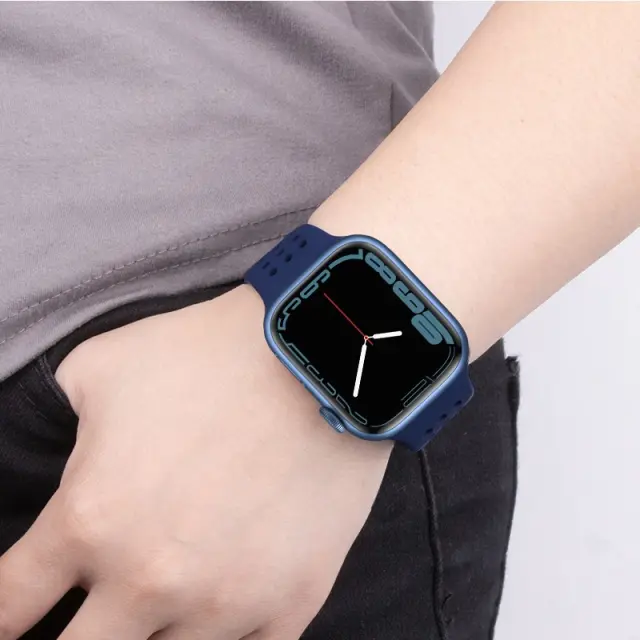 Watchband Hoco WA08 Flexible Honeycomb 38/40/41mm για Apple Watch 1/2/3/4/5/6/7/8/SE Evening Blue Silicon Band 3