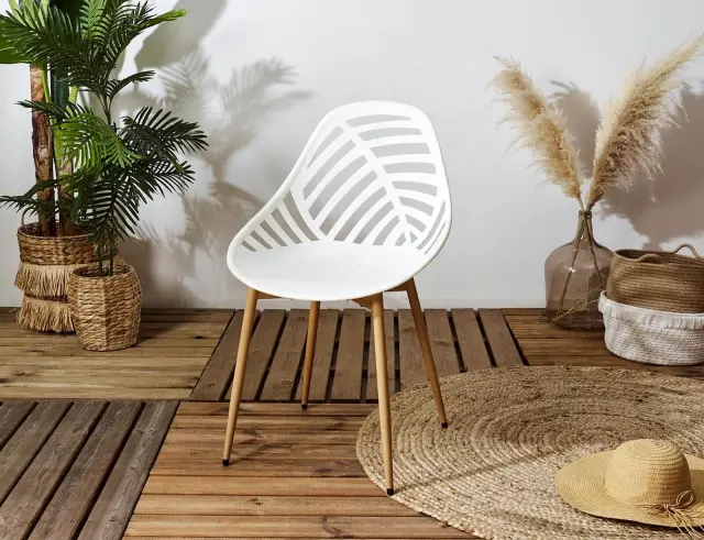 Καρέκλα κήπου Alameda Home Deco Factory με διαστάσεις 52.3x53.3x83.4cm - White HDO0218