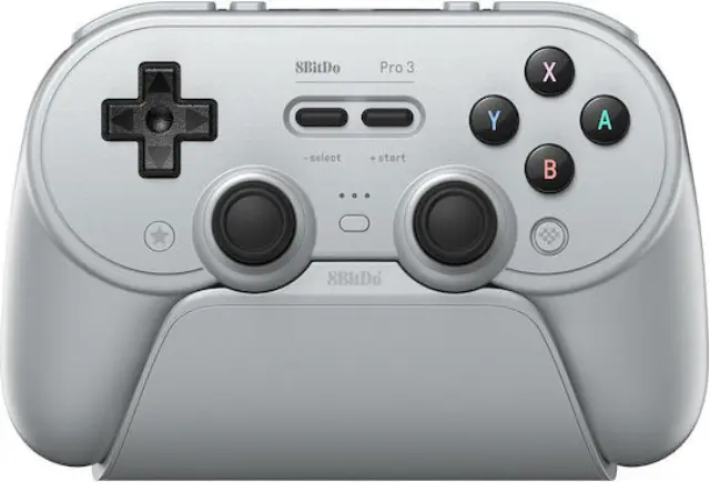 8BitDo Pro 3 Bluetooth Ασύρματο Χειριστήριο για Nintendo Switch 2, Switch, PC, Android + iOS με TMR Sticks, Hall Effect Triggers, 2.4GHz + Charging Dock – Γκρι