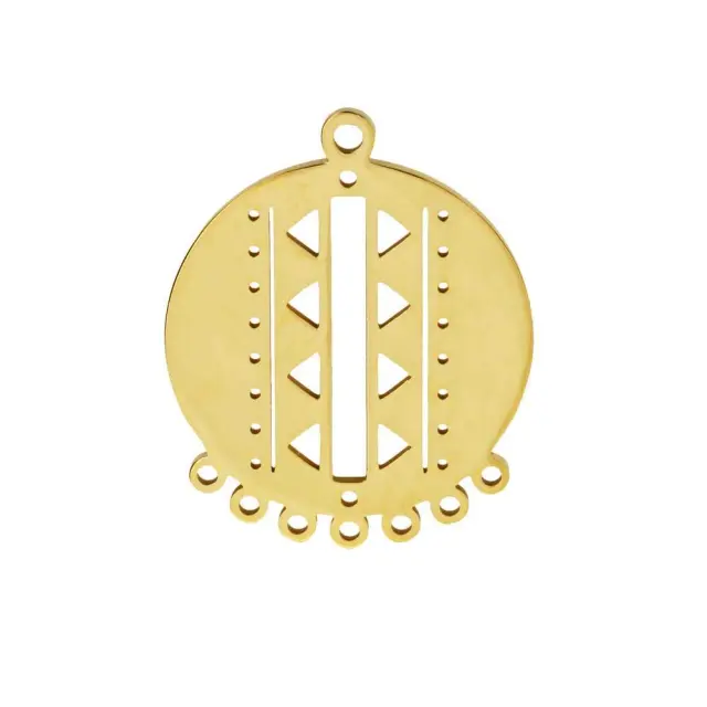 Κρεμαστό Chandelier 24x20mm - Ανοξείδωτο Ατσάλι - Gold Plated - 1τεμ