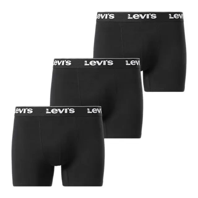 Levi's Ανδρικό Boxer Repeat Logo Brief - Τριπλό Πακέτο, Χρώμα Μαύρο