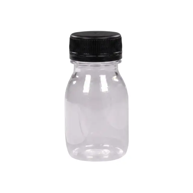 Μπουκαλάκια πλαστικά PET με μαύρο καπάκι, 30ml, 10 τεμ.