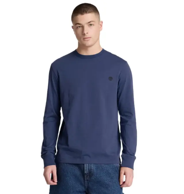 Timberland - Ανδρική Μακρυμάνικη Μπλούζα Slim Fit Dunstan River Tree Embroidered TBC0YHBT-AIH Μπλε