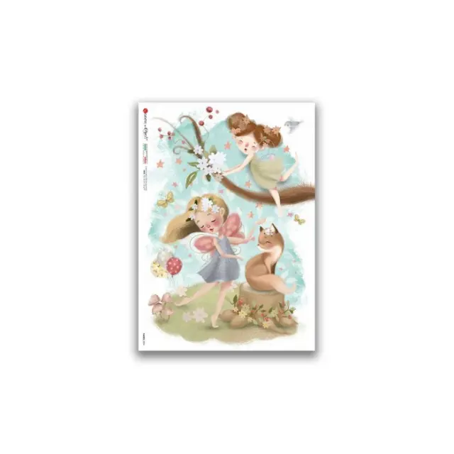 Ριζόχαρτο για Decoupage PaperD, Νεράιδες που χορεύουν, 32x45cm