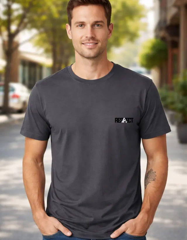 T-shirt Noshame® Ανθρακί με τύπωμα Respect - 142683 - XXL 2