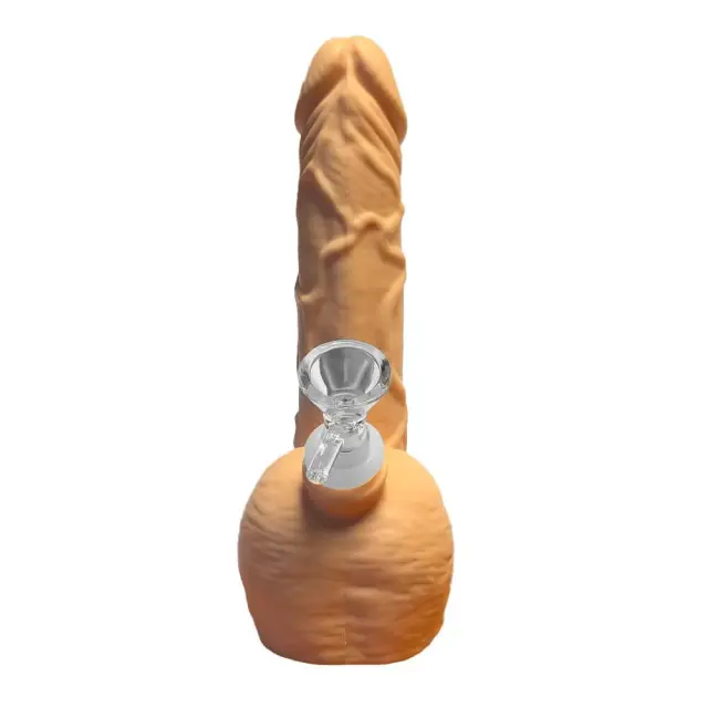 White Penis Silicone Bong 20cm 3