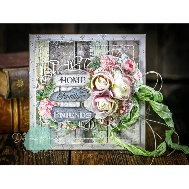 Χαρτί scrapbooking διπλής όψης 30x30cm Stamperia, Romantic Garden House, Tags 2