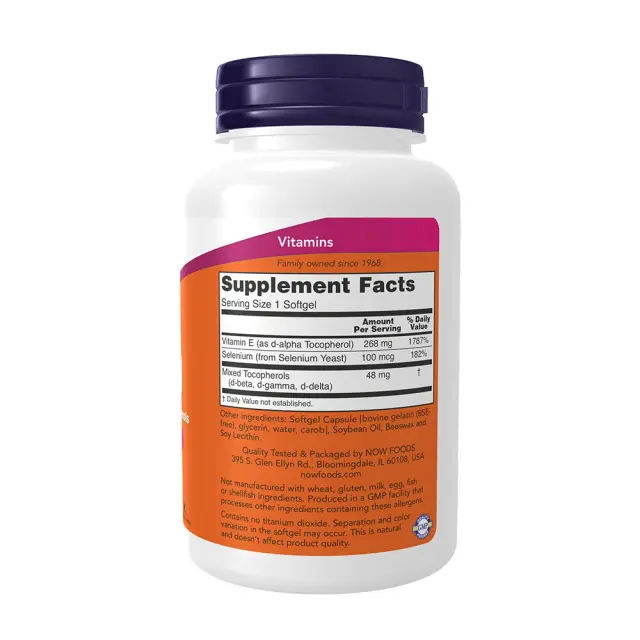 Now Foods Vitamin E-400iu Selenium 100 μαλακές κάψουλες 2