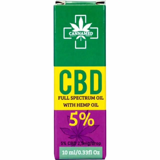 Cannamed Έλαιο Κάνναβης για Μείωση άγχους με 5% CBD 10ml Hemp Oil 3