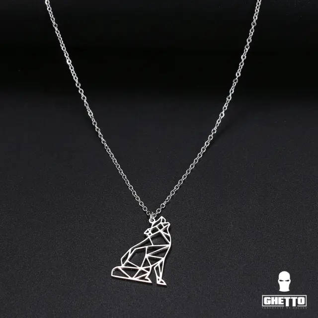 Ghetto Wolf Design Necklace Stainless Steel Silver