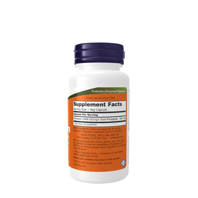 Now Foods Bromelain 500mg 60 φυτικές κάψουλες 2