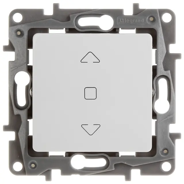 Shutter control push-button Niloé - 3 positions for direct motor control - white