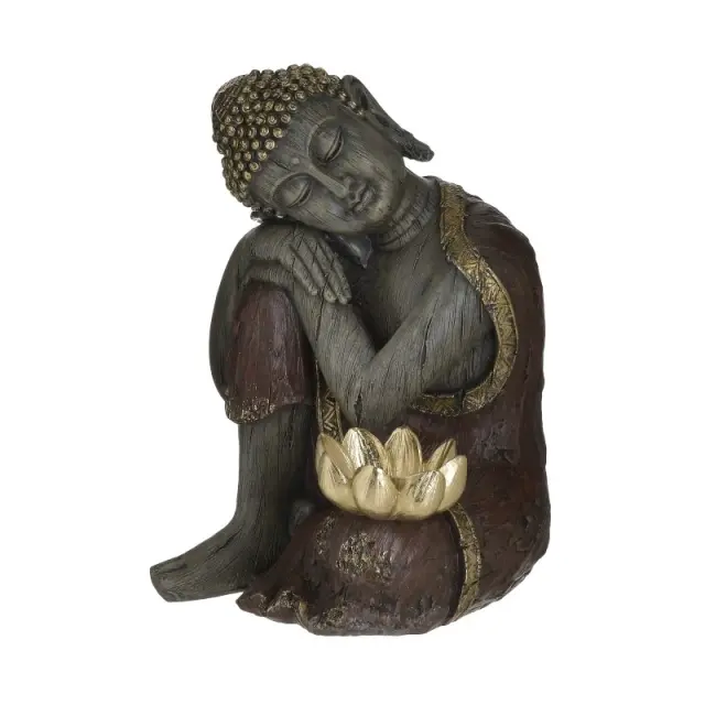 Βούδας Καφέ/Χρυσό Polyresin 20x20x24cm 3-70-301-0136