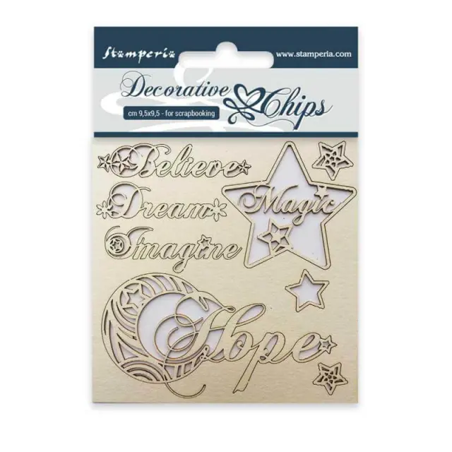 Διακοσμητικά Chipboard Stamperia - Hope 9.5x9.5cm - 1τεμ