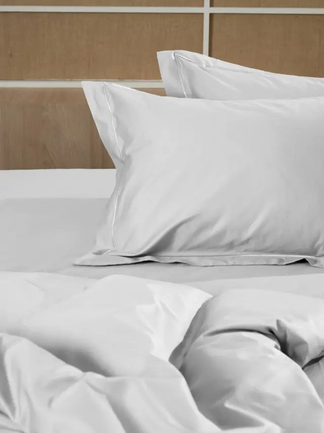 Σετ Σεντόνια Βαμβακοσατέν Omnia μονόχρωμα White Υπέρδιπλο με λάστιχο (170x200+30) Sunshine 3