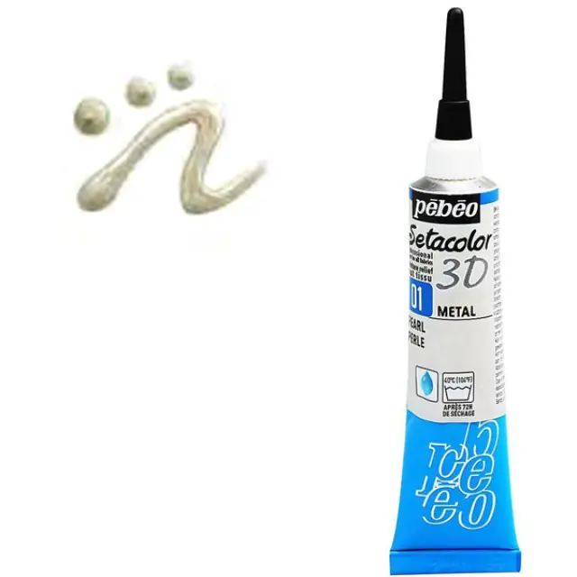Pebeo Περίγραμμα Υφάσματος Setacolor 3D Metal Effect - 01 Pearl - 20ml