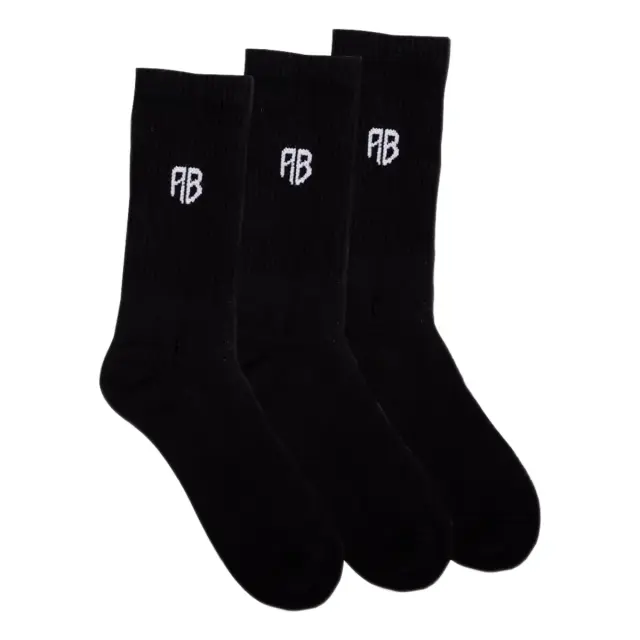 Antetokounbros Ανδρικές Κάλτσες AB Crew - 3 Ζεύγη, Χρώμα Μαύρο - 39-42