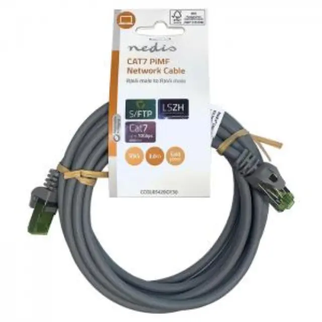Καλώδιο δικτύου CAT 7, S/FTP, 3.00m σε γκρι χρώμα. 3