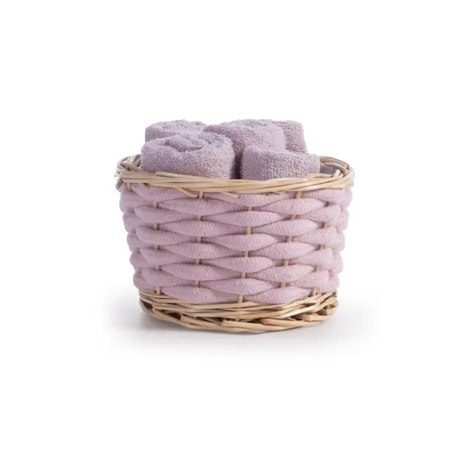 NEF-NEF ΚΑΛΑΘΑΚΙ BORRA ΜΕ ΛΑΒΕΤΕΣ ΣΕΤ 5ΤΜΧ NEF-NEF HOMEWARE, 100% ΒΑΜΒΑΚΙ - LILAC (037177)