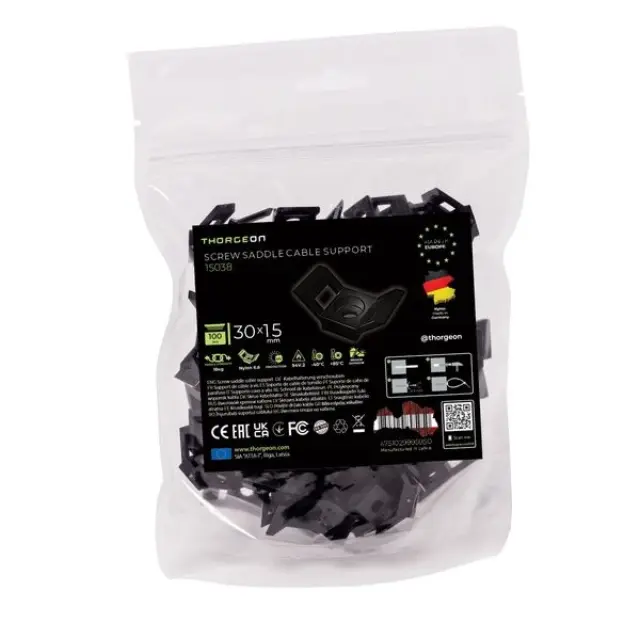Screw Saddle Cable Support blacks 30x15 (100pcs)