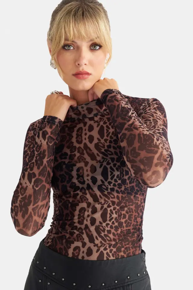 Attrattivo Κορμάκι animal print Καφέ