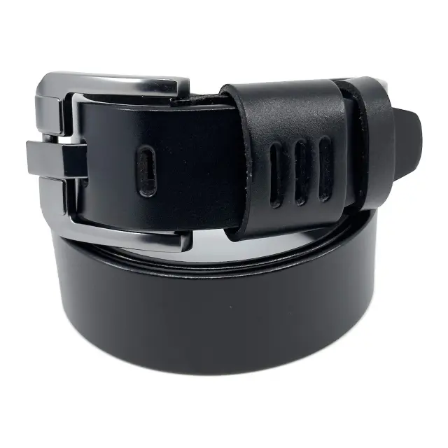 Μαύρη Δερμάτινη Ζώνη Full Grain 4 cm