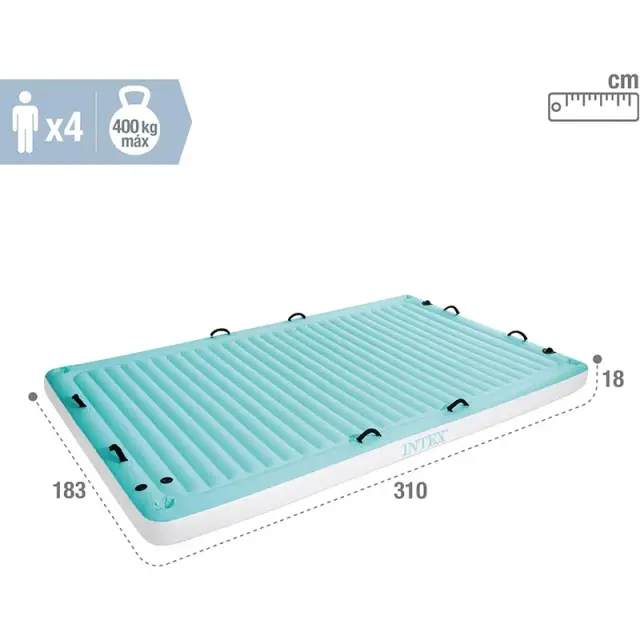 Intex 56289EU Φουσκωτό Στρώμα Water Lounge 310x183x18cm για 4 Άτομα