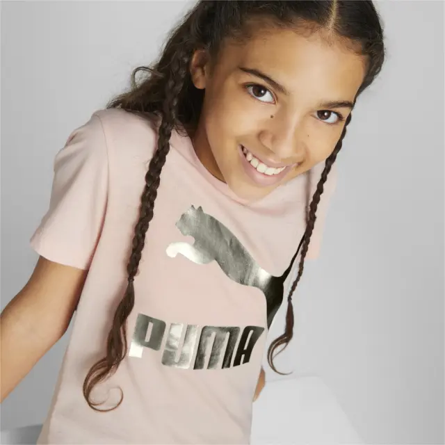 Puma JR Classics Logo Tee Pink 530208-66 - 128 3