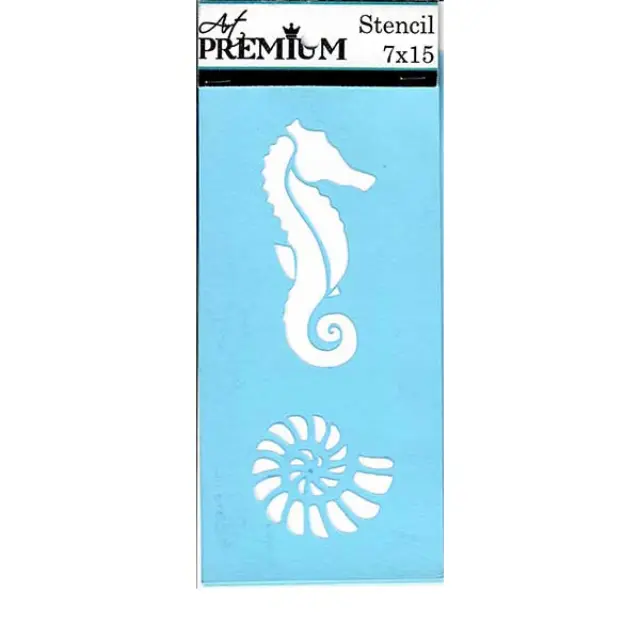 Στένσιλ Art Premium - 7x15cm - Ιππόκαμπος & Κοχύλι