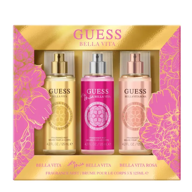 Guess Bella Vita Γυναικείο Αρωματικό Σετ Fragrance Mist: Bella Vita Fragrance Mist 125ml & Bella Vita Rosa Fragrance Mist 125ml & La Mia Bella Vita Fragrance Mist 125ml