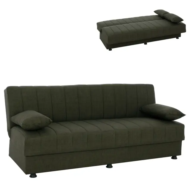 ΚΑΝΑΠΕΣ ΚΡΕΒΑΤΙ ANDRI ΤΡΙΘΕΣΙΟΣ DARK OLIVE FB93239.05 180x72x77 εκ.