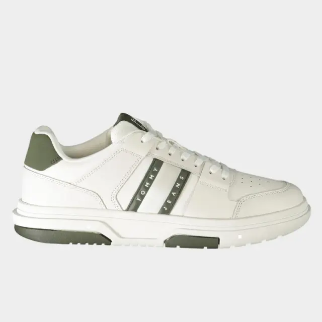 Tommy Hilfiger - Ανδρικά Sneakers The Brooklyn Leather EM0EM01521-M00 Λευκό/Πράσινο - 46