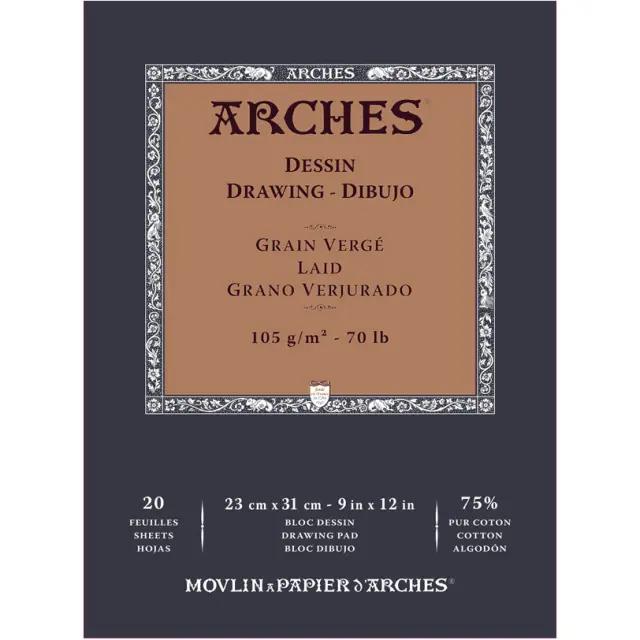 Μπλοκ Arches Ingres MBM, White 105g/m² - 23x31cm - 20 Φύλλα