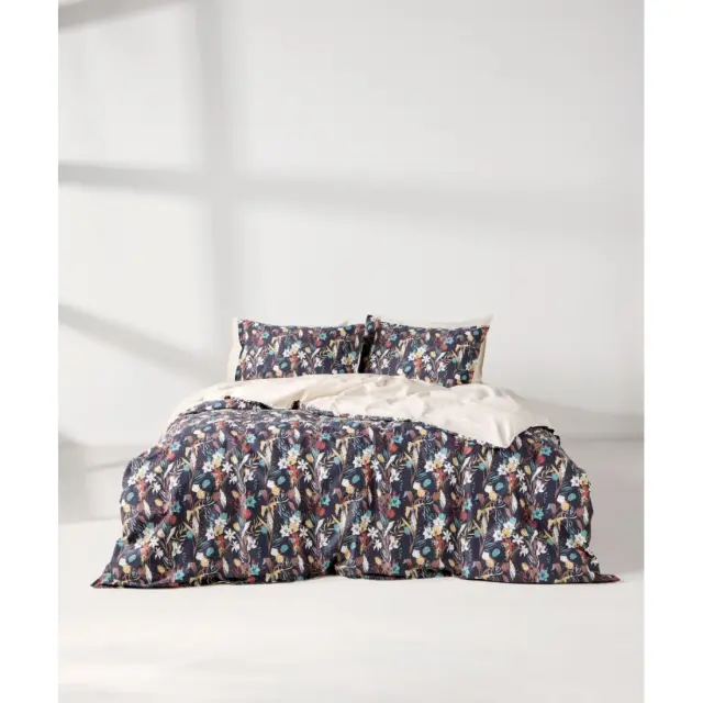 Σετ Σεντόνια Υπέρδιπλα 4 Τεμαχίων Kentia Liliver Dark Grey-White-Beige-Red-Green 240x270