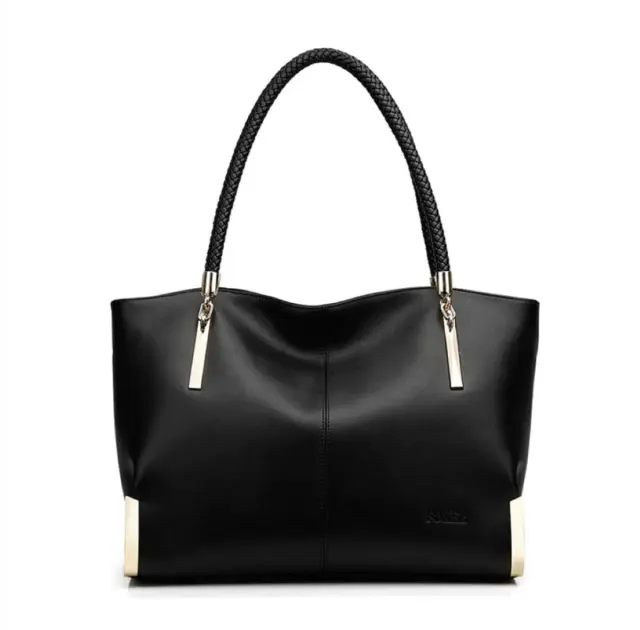 Δερμάτινη Γυναικεία Τσάντα Shopper Ωμου Foxer 938032F μαύρο - One Size