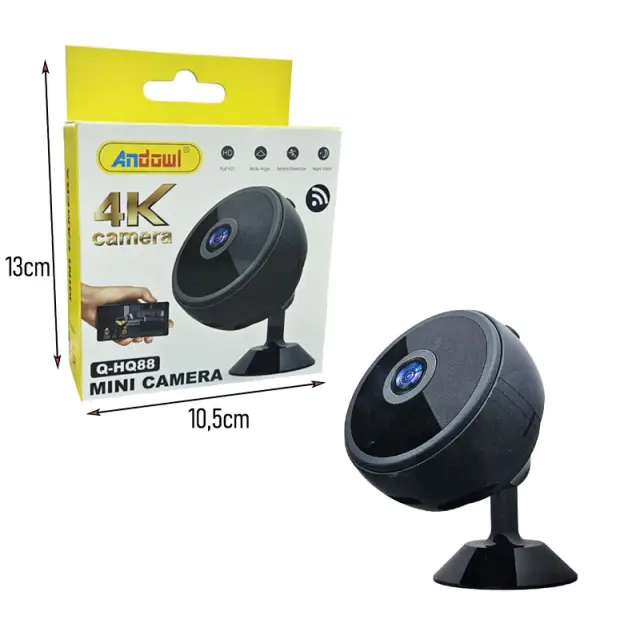 Andowl Mini Κάμερα 4K WiFi με Νυχτερινή Όραση & Ανίχνευση Κίνησης Q-HQ88 - 4K WiFi Mini Camera 0751122 2