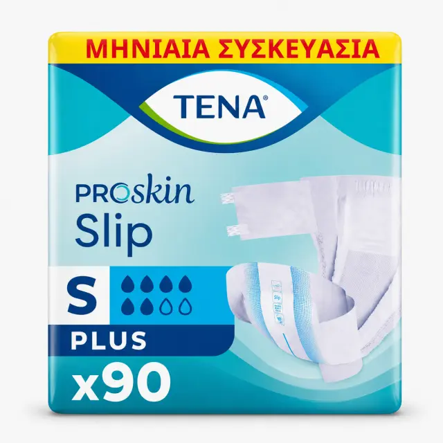 Tena Πάνες Ενηλίκων Proskin Slip Plus Small (56-85 εκ) Μηνιαια Συσκευασία 90τεμ (3*30τεμ)