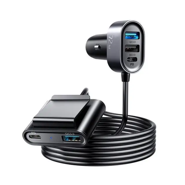 Joyroom Φορτιστής Αυτοκινήτου 2x PD 2x QC3.0 72W 1.5m Black