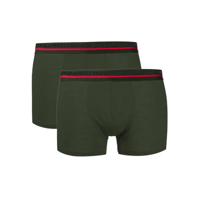 DSQUARED2 Ανδρικό Boxer Stripe Logo - Διπλό Πακέτο, Χρώμα Χακί - M