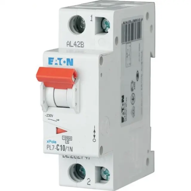 PL7-C10/1N Miniature circuit breaker (MCB), 10 A, 1p+N, characteristic: C
