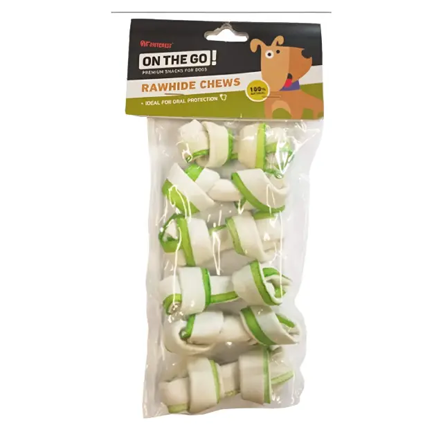 On The Go Double Col Knotted Bone Φυσικό Χρωματιστό Κόκκαλο Κόμπος 8cm 15-20gr 6τμχ 2