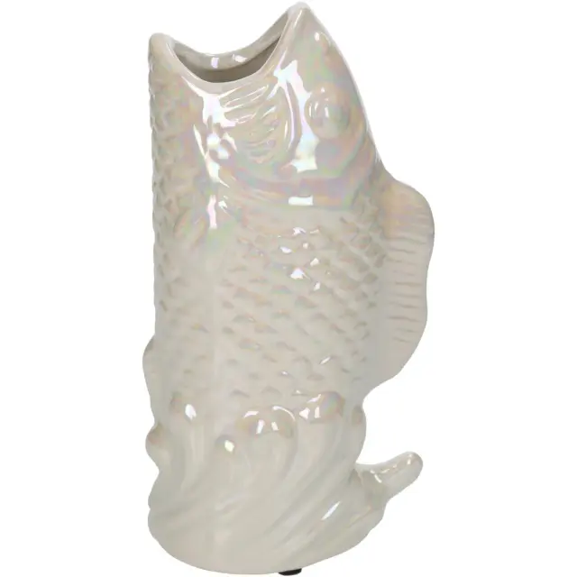 Βάζο Ψάρι Ιβουάρ Κεραμικό 11.5x7x21.5cm