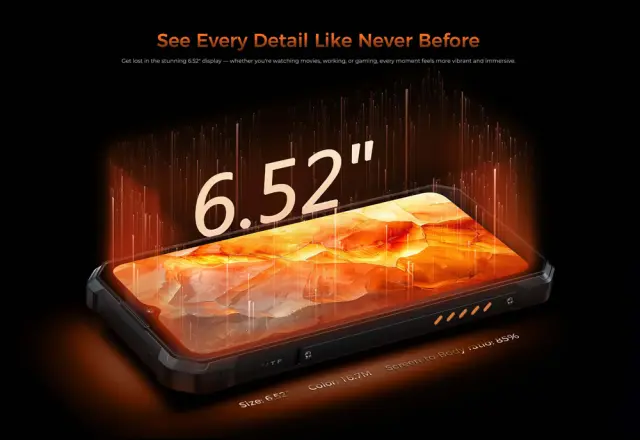 OUKITEL smartphone WP53 με ηχείο 3W, 6.52", 8/128GB, 11000mAh, IP68/IP69K/MIL-STD-810H, μαύρο 3