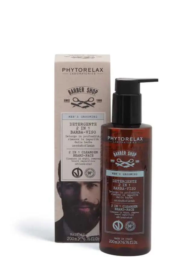 Phytorelax Men's Grooming Ανδρικό Καθαριστικό 2 Σε 1 Για Γένια Και Πρόσωπο, 200ml