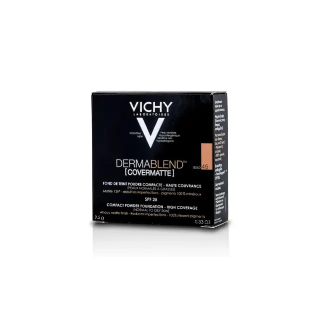 Vichy Dermablend Covermatte Compact Powder Foundation SPF25, No 45 Gold, Μake-up σε μορφή Πούδρας Υψηλής κάλυψης 9.5gr