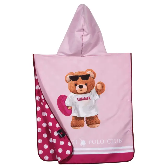 Πόντσο Παιδικό 50x115 2 Οψεων Greenwich Polo Club 4039 Fuschia 100% Microfiber 2