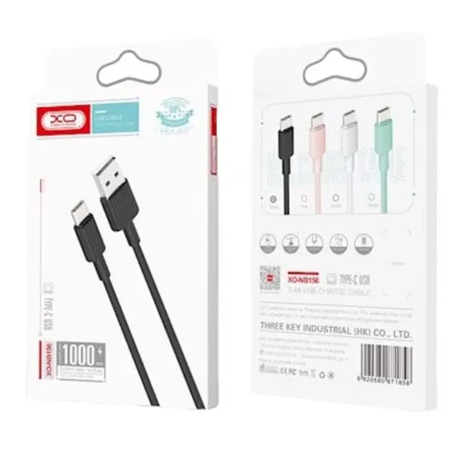 XO NB156 USB Καλώδιο Φόρτισης για Type-C Ροζ 16.005.0107 3