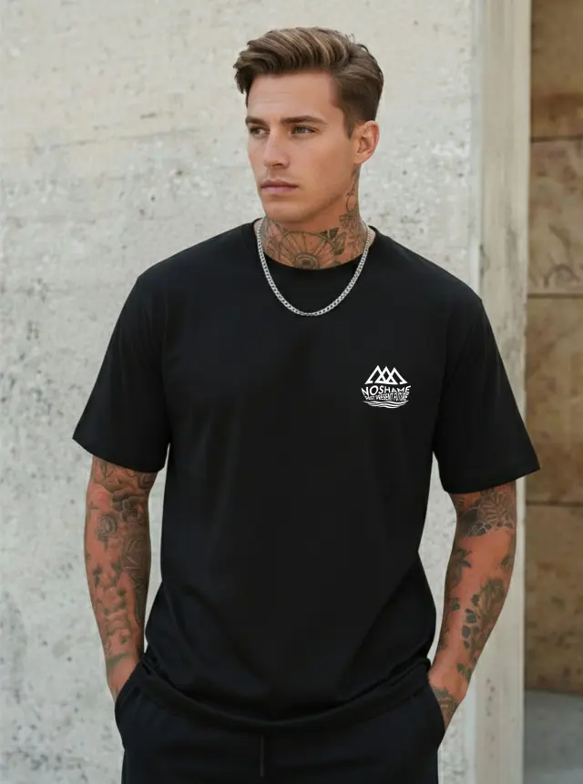 T-shirt Noshame® Oversized Μαύρο με τύπωμα - 142660 - XXL 2