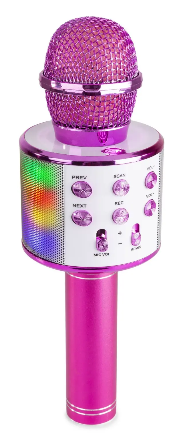 MAX KM15P ΜΙΚΡΟΦΩΝΟ ΚΑΡΑΟΚΕ ΜΕ ΗΧΕΙΟ BT- MP3 LED ΡΟΖ 2