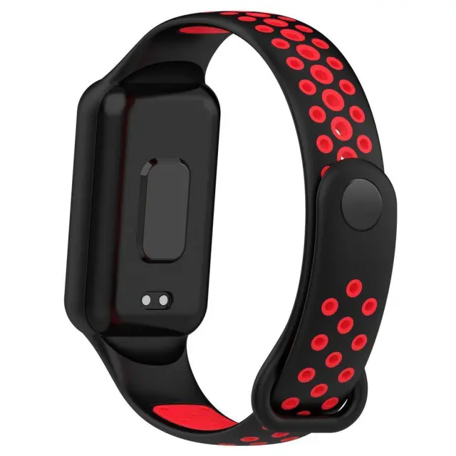 Ανταλλακτικό Λουράκι Σιλικόνης για Xiaomi Redmi Smart Band 2/8 Active – Black/ Red OEM